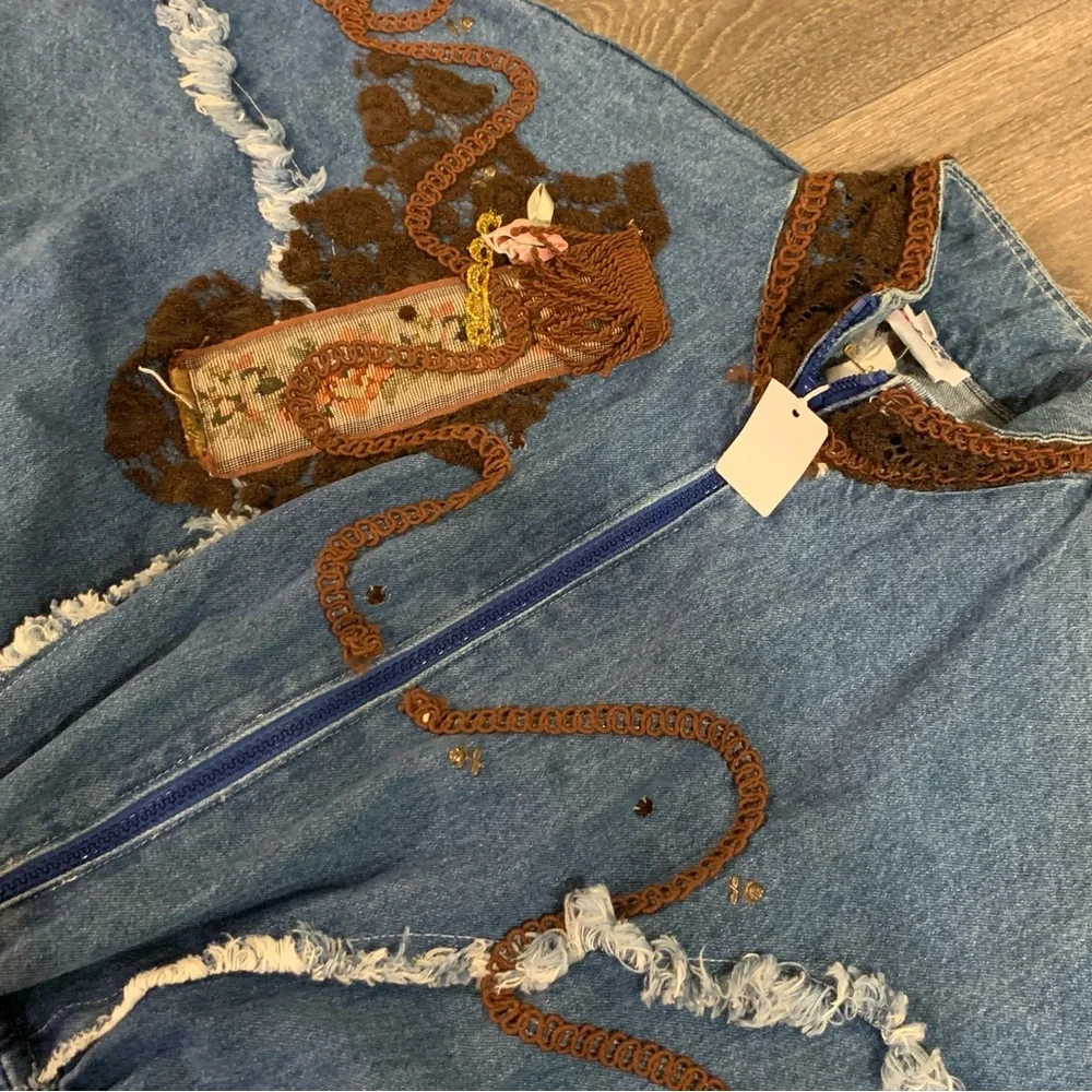 Vintage Y2K Denim Jumpsuit Deadstock Jaxie's W M NWT - Picture 7 of 13
